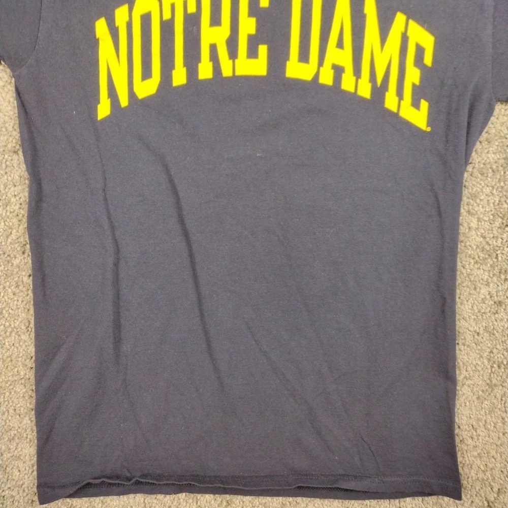 Champion T Shirt Mens Small Blue Notre Dame Fighting Irish 100% Cotton, Emblem - Picture 3 of 11